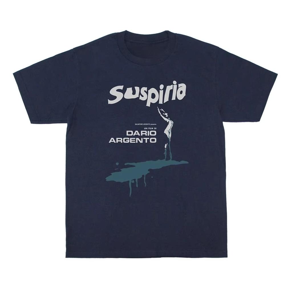 Suspiria Dario Argento T-shirt Död Skräckfilm Tillbedjan Gryning Svart Kortärmad Herr Dam Tryckt Casual Överdimensionerad T-shirt