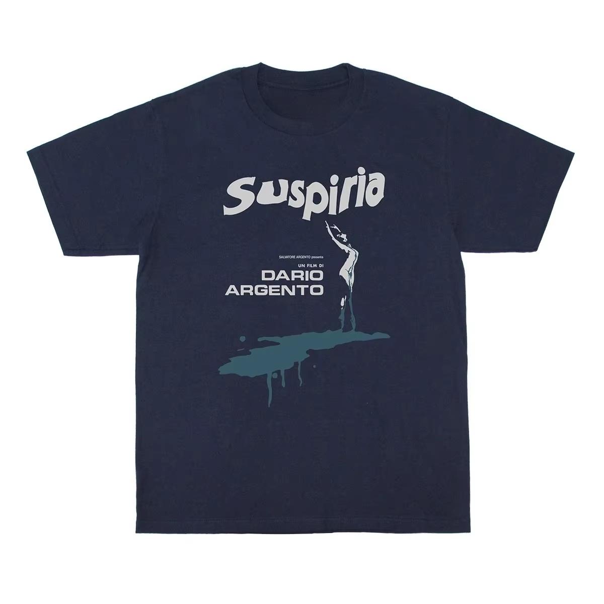Suspiria Dario Argento TShirt Death Horror Movie Worship Dawn Black Short Sleeve Mens women Printed Casual Oversized Tshirt S