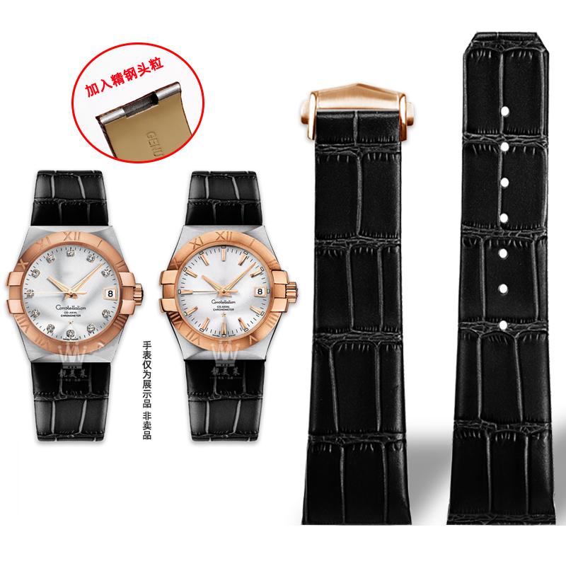 

ONEДля Omega Constellation Double Eagle Series 123.20 Чоловічий ремінець з натуральної шкіри з виїмкою Сталеві головки Ремінець з частинками 23 мм 25 ммMN 25mm-10mm