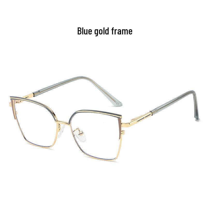 Color-Changing Anti-Blue Light Retro Cat-Eye Glasses with Metal Frame