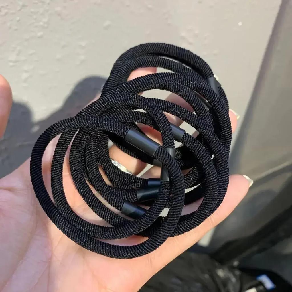 10Pcs/set Thick Hair Ties Screw Thread Pattern Hairband Elastic Durable Hair Ties Woman Hair Styling Accessories Milk Coffee New