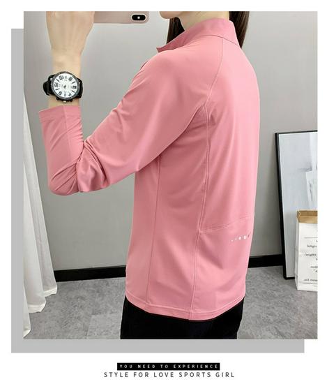 Women's Quick-Dry Long Sleeve Top for Sports, Fitness, Running, Hiking, and Mountaineering - Spring/Summer Lightweight Stand Collar Shirt.