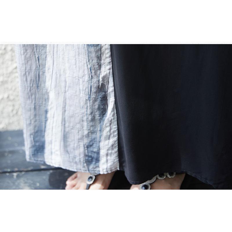 DIMANAF 2025 Summer Women Plus Size Dress Basic Casual Dress Loose Vintage Printing Long Beach Short Sleeve Dress