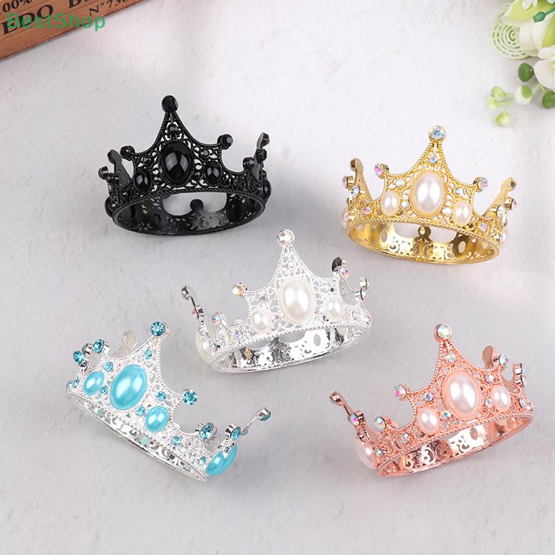 Vintage Multi-color Metal Crown Cake Decoration Elegant Wedding Princess Birthday Dessert Decoration Flags