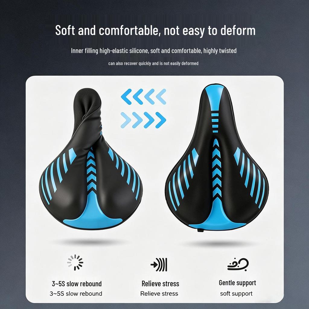 3D Ergonomic Silicone Bike Saddle Cover, High Elastic Shock Absorption, Breathable Non-Slip Cushion for Mountain Cycling
