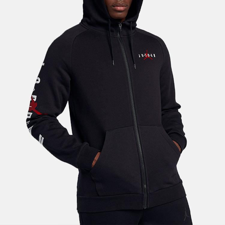 Jordan Jumpman Fleece-Lined Hooded Jacket Men Outerwear Black AH6241-011