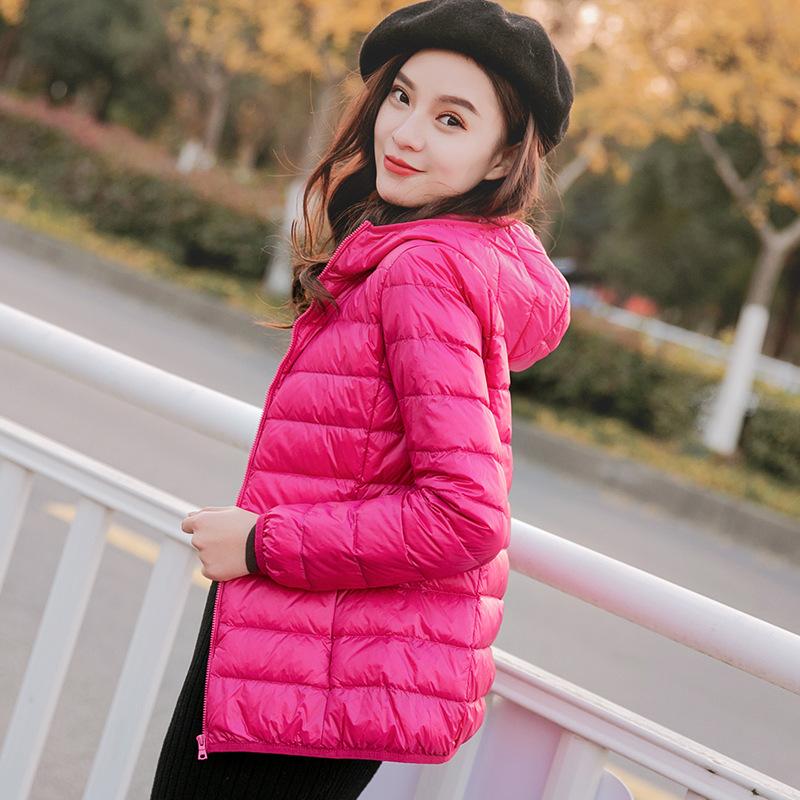 Winter new light down jacket women's short light fashion slim fit large size compressed white duck down clothes