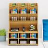 Wooden Desktop Organizer Multi Functional Desk Pen Holder Storage Box Desktop Stationary Storage Organizer for Home