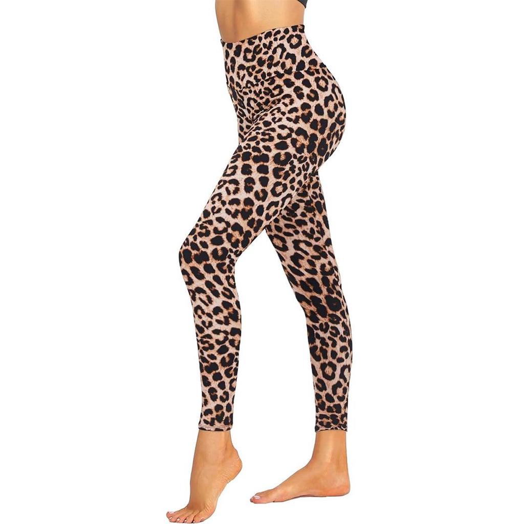 Leopard Print High-Waisted Yoga Leggings for Women