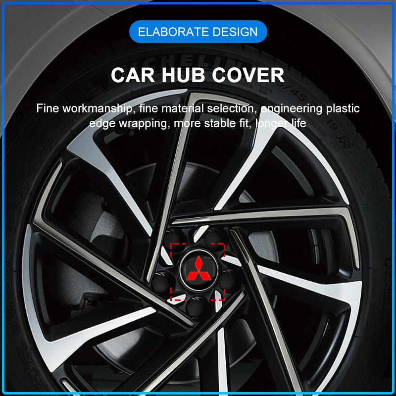 For Mitsubishi Lancer 7 8 I200 Pajero Montero Sport Outlander ASX Mirage Eclipse4Pcs 60MM Car Wheel Center Hub Cap Car Accessories