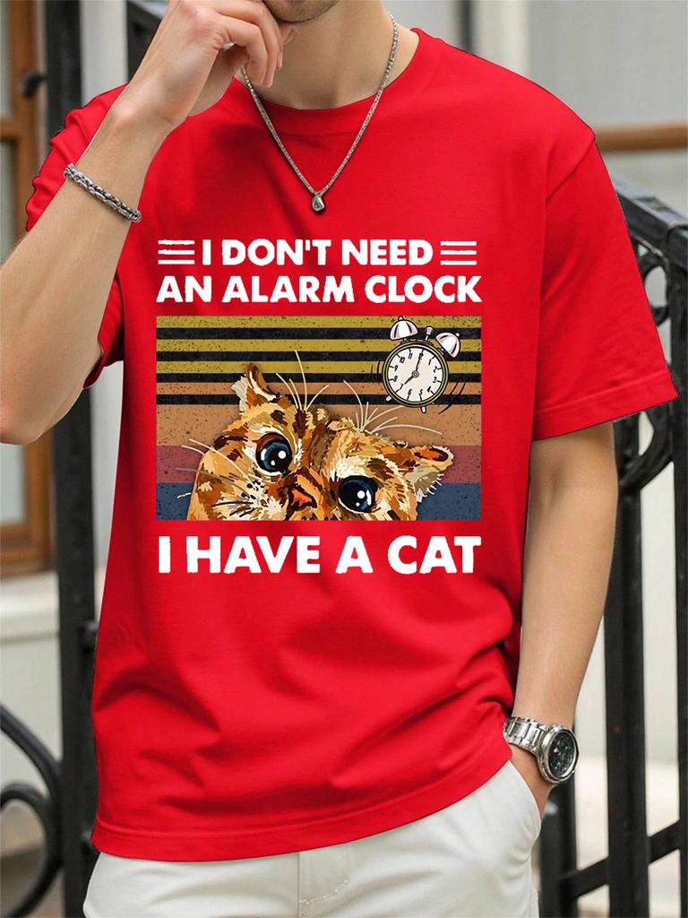 I DonT Need An Alarm Clock I Have A Cat Prints TShirt Women Cotton Summer Tops Soft Loose ONeck T Shirt Casual Womans Clothes