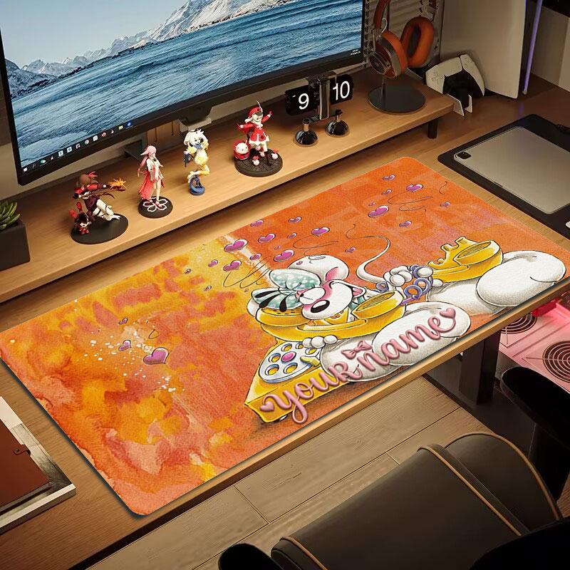 Diddl Custom Name Large Size Mouse Pad Large Gaming Table Cushion Non-slip Laptop Tablet Big Mousepad XXL Mat Mini PC Playmat With Lock Edge
