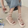 Platform casual Internet celebrity white retro heightening platform sandals women 2025 new summer beach wear Roman shoes