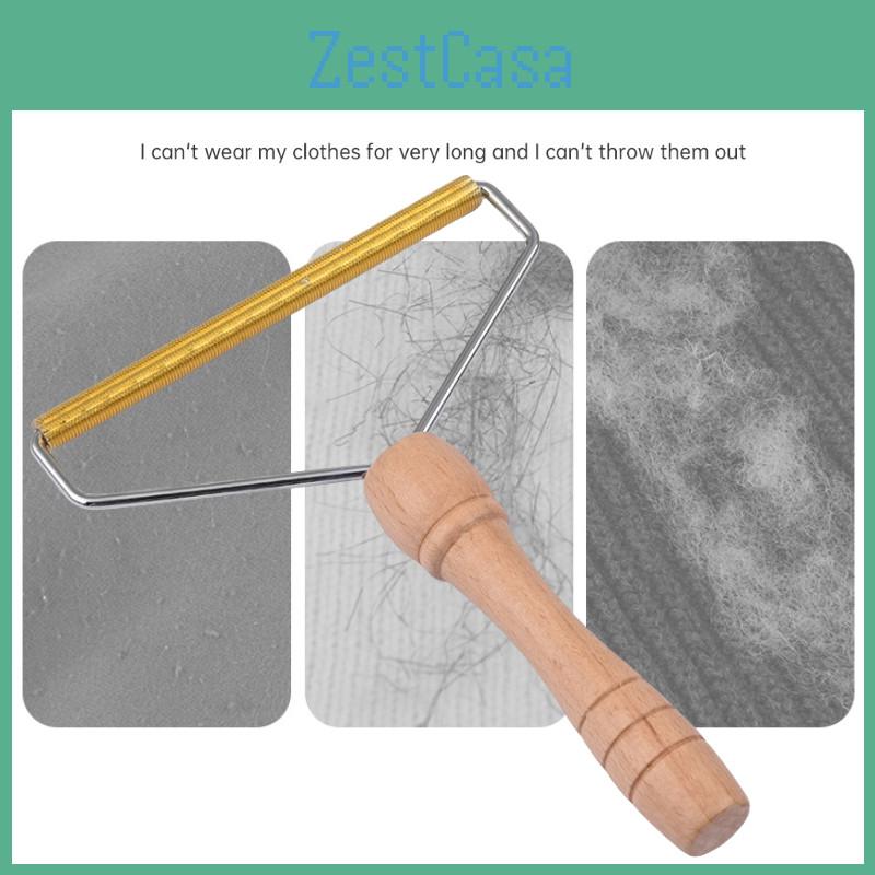 Moderner und minimalistischer Jute-Holz-Fusselentferner, ideal für Kleidung und Mäntel