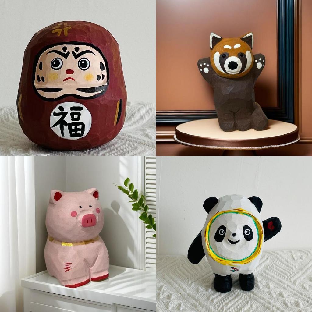 Wooden Animal Decor Diy Craft Kit With Unique Figurines For Home And Childrens Rooms