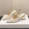 2025 New Pointed Shallow Mouth High Heels for Women, with Elastic Bands On the Toe, Fashionable and Elegant Single Shoes