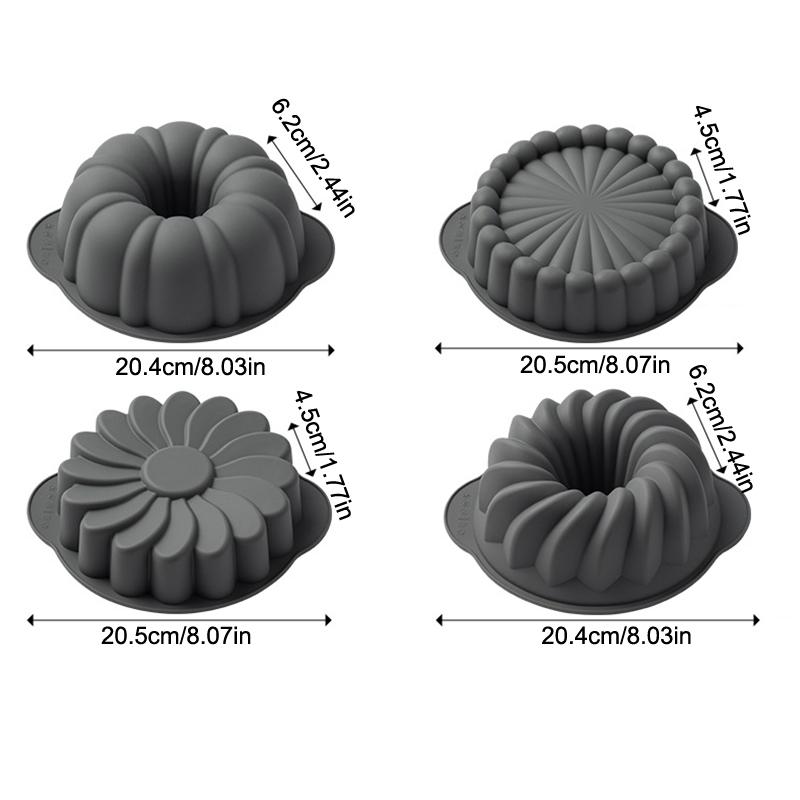 Rund Silikonkakeform 3D Spiralmønster Buntpanne Non-stick Bursdagskakeform Brownie Dessertkake Dekor DIY Bakeverktøy