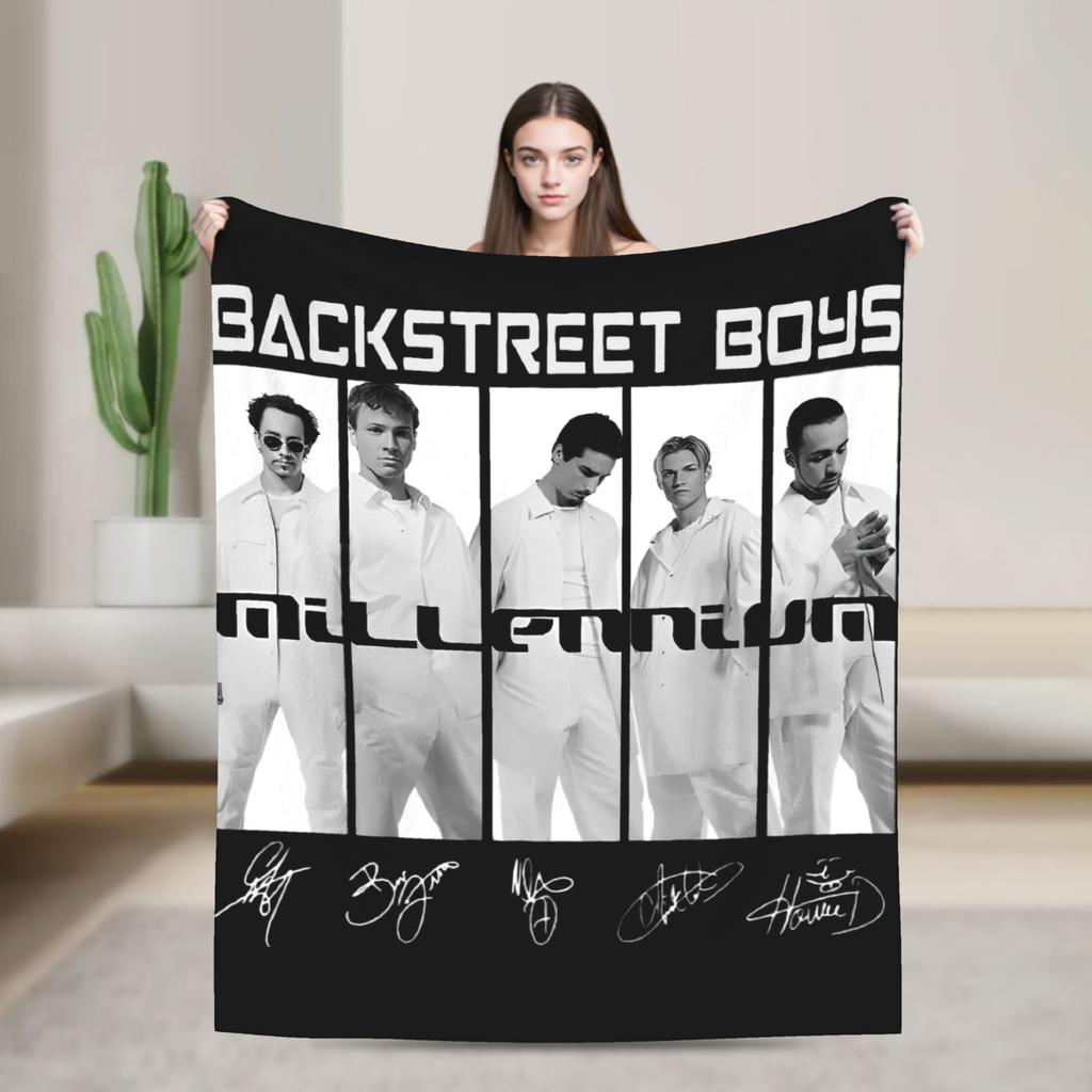 Backstreet Boys BSB Millenniums Fleece Blankets Band Music Funny Throw Blankets for Bed Sofa Couch 200x150cm Super Soft
