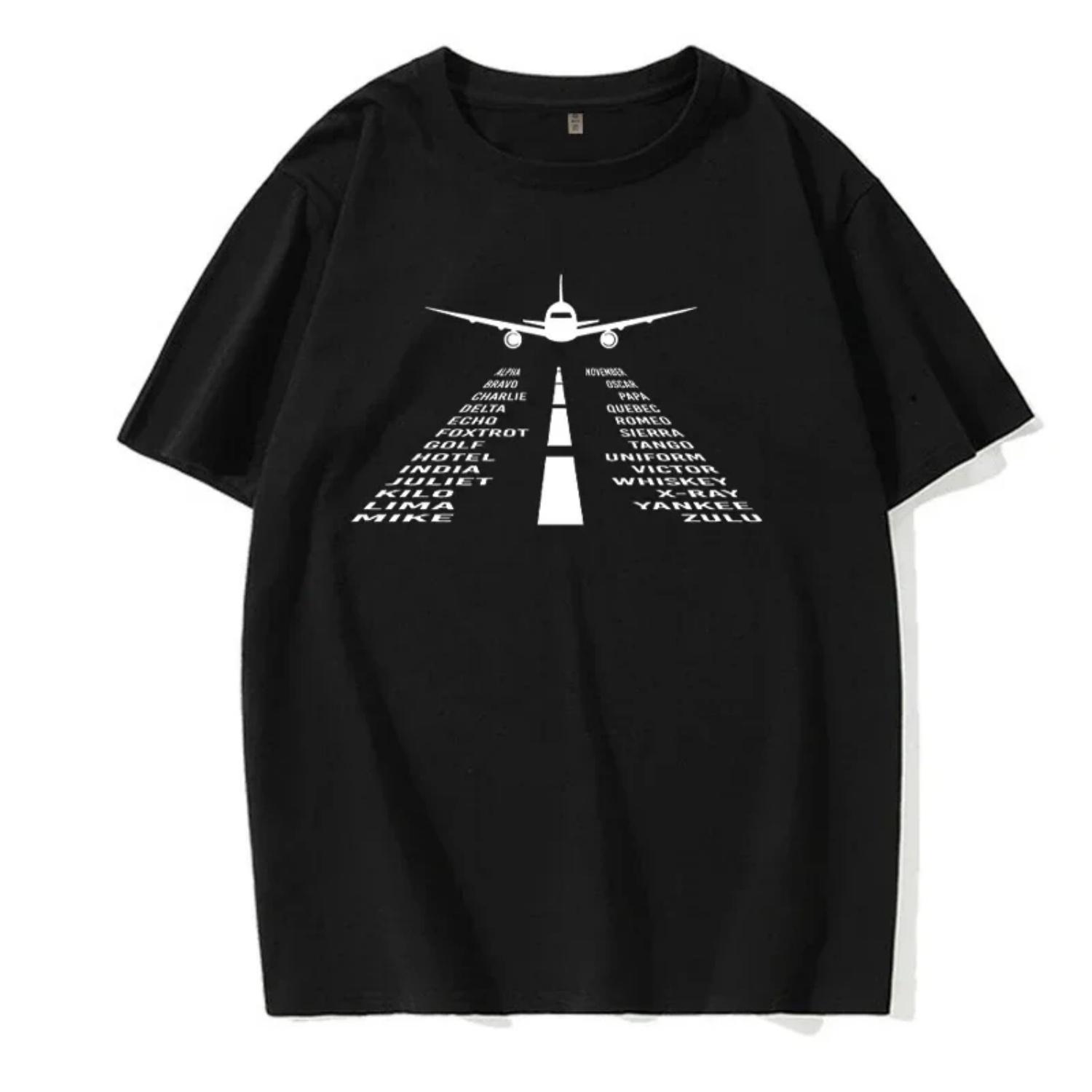 

FP Summer Men s Short Sleeved Airplane Letter Printed T-shirt, Fashionable Street Clothing T-shirt XXXXXL чорний