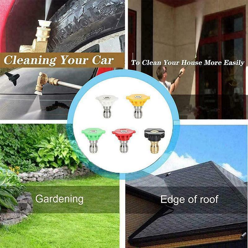 Kärcher Terrassenreiniger 4x Hochdruckreiniger-Düsen 110° – Edelstahl, 1/4" BSPT, 2,4mm Für Oberflächenreiniger Hochdruckdüse 110 Grad