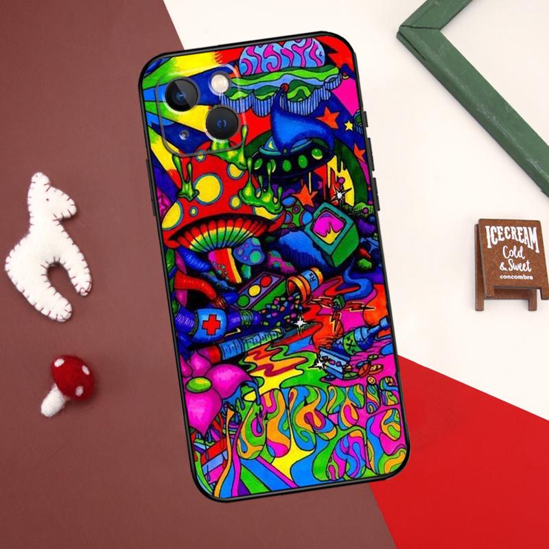 Psychedelic Trippy Art Cover For iPhone 12 11 13 14 15 Pro Max 12 Mini 7 8 Plus X XR XS Max SE 2020 Phone Case