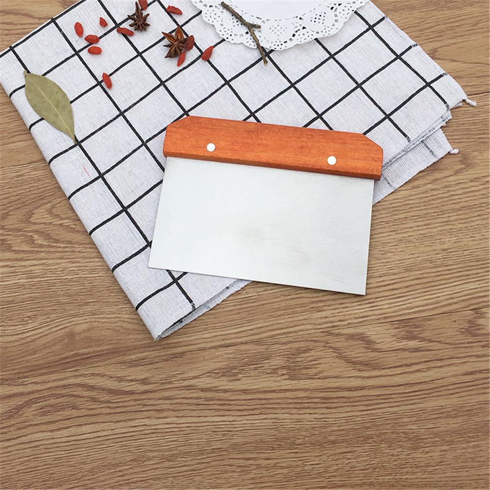 2x Stainless Steel Chopper Scraper Dough Cutter Wood Handle Spatula Kitchen Tool