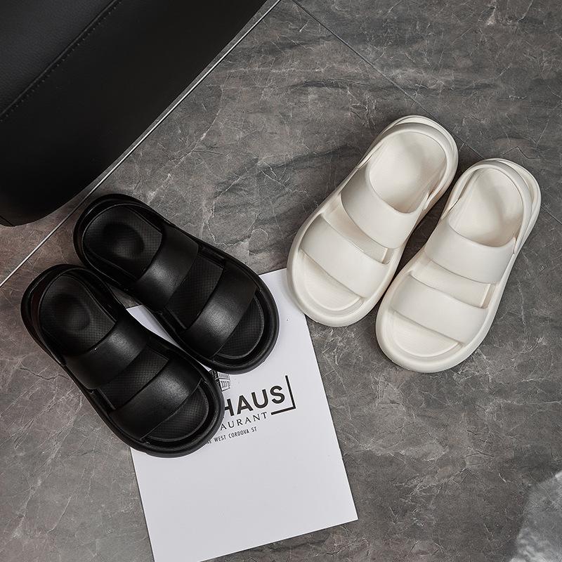 Fashion Slippers for women in summer 2025 EVA sandals with a poop like feel Two pairs of soft soled bathroom thick soled sandals