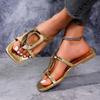 Fashion 2025 Ladies Shoes Open Toe Women's Slippers Fashion Outdoor Metal Decoration Summer Plus Size Light Best Seller Flat Slippers