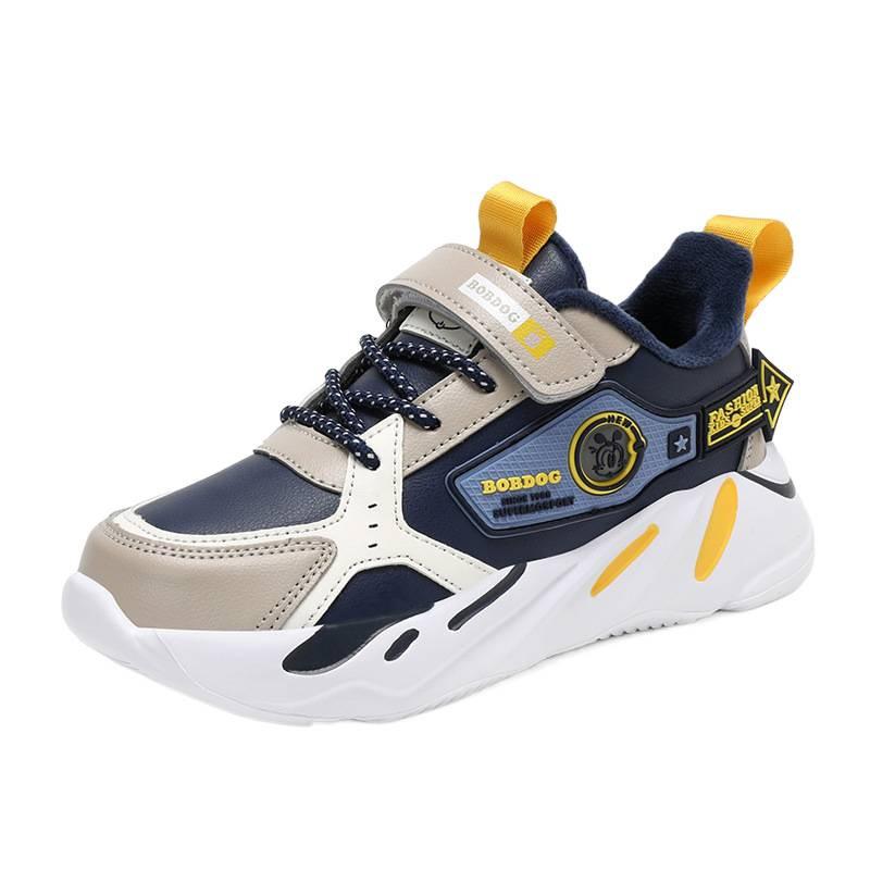 Babu Bean Classmate Boys Shoes 2025 New Autumn and Winter Leather Waterproof Boys Middle and Older Children's Sports Shoes