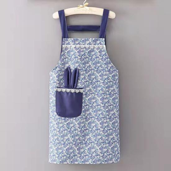Zástěra na pečení s kapsou Bez rukávů Prodyšná Květinový potisk Nežmolkuje se Odolná proti skvrnám Kuchařská zástěra pro domácnost