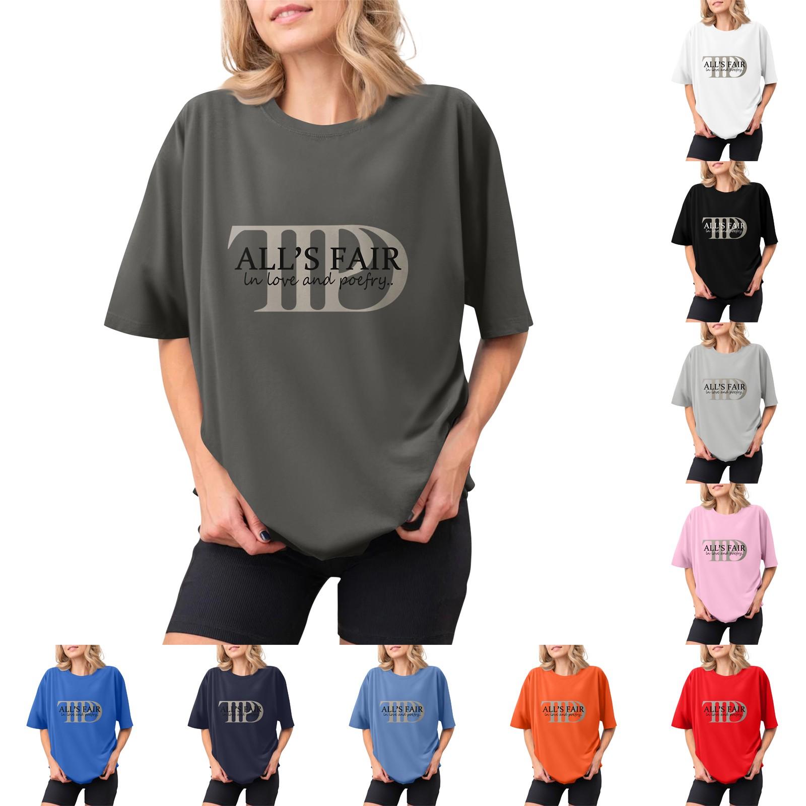 

Женская и мужская повседневная футболка с коротким рукавом с круглым вырезом и принтом, топ для пары