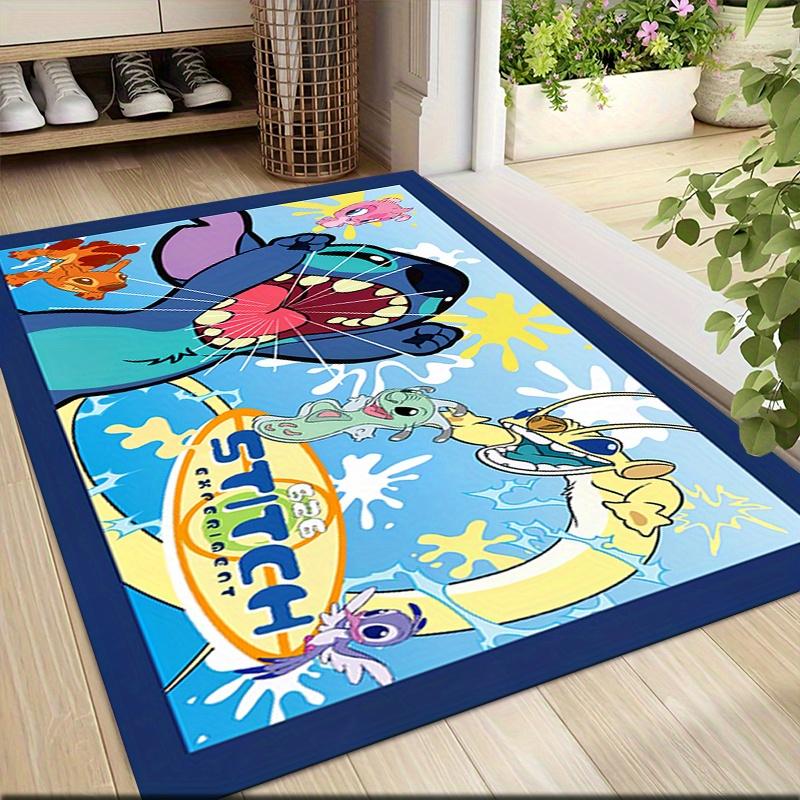 1pc Stitch Cartoon Carpet, 100% Polyester, Non-slip, Machine Washable, Waterproof, Outdoor Yard and Garden Decor, Home and Bedroom Decorative 60cm by 90cm