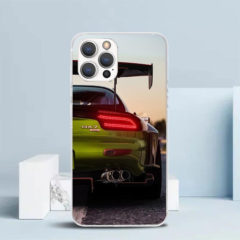 JDM Car RX7 Cool Soft Cover for iPhone 16 17 Air 15 14 Pro Max 16E Phone Case 13 Mini 12 11 7 SE 8 Print Pattern Fit Cases 16 17
