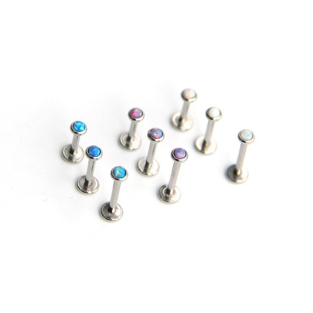 Opal-Ohrstecker aus Edelstahl – Kleine Titan-Knorpel-, Lippen- & Nasenpiercing-Schmuckstücke