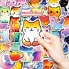 50 Bunte Katze Graffiti Aufkleber Persönlichkeit Kreative Farbe Farbverlauf Aufkleber
