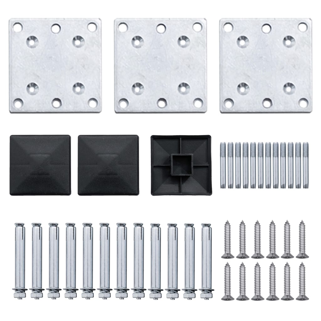 WPC Fence Panel Set 353 X 105 Cm Black