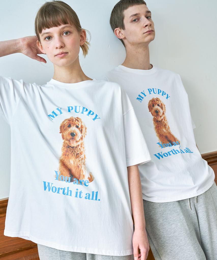 TRIP LE SENS My Puppy Oversized Short Sleeve Tee_Charcoal
