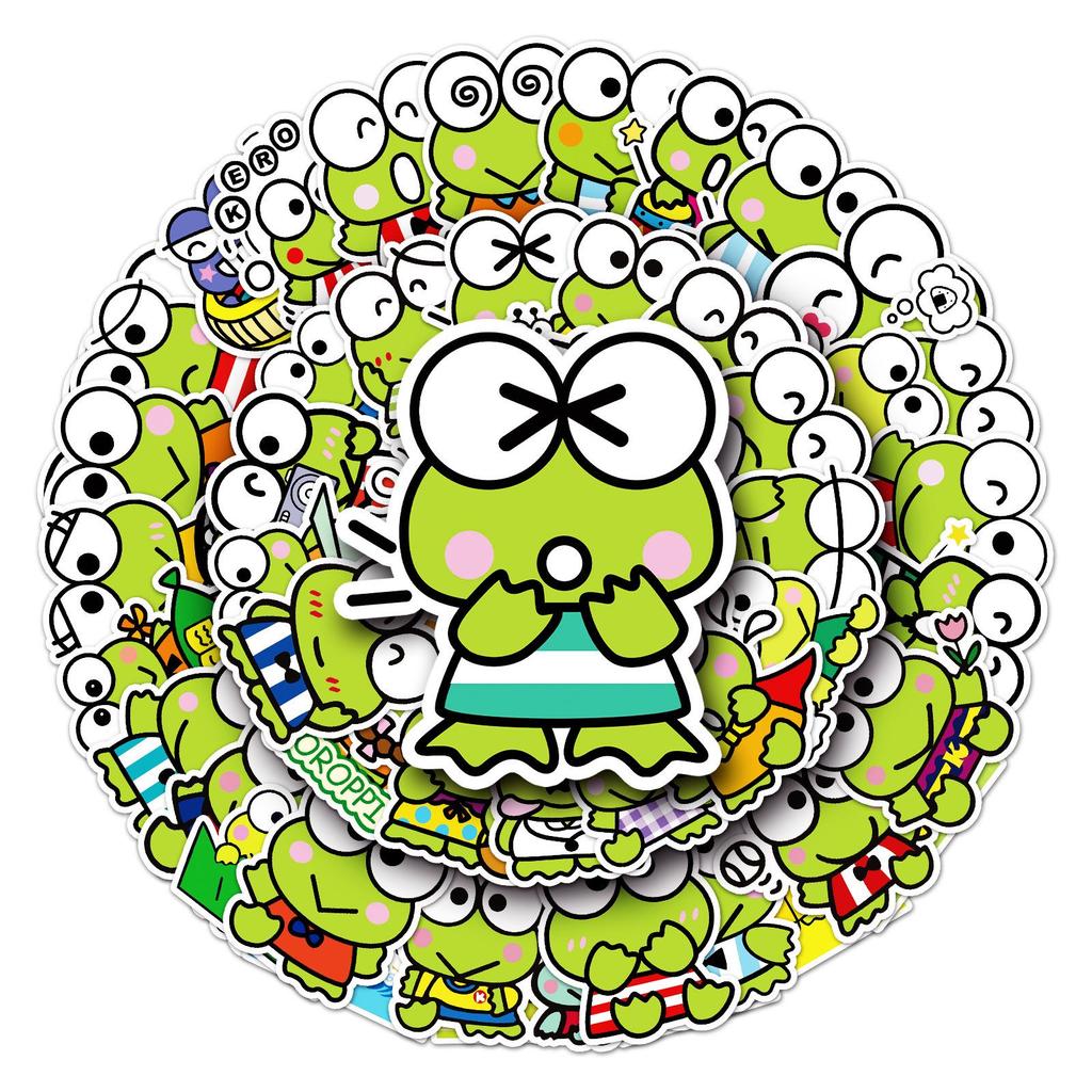 53 Keroppi Big-Eyed Frog Stickers for Laptop, Car, Phone & Suitcase