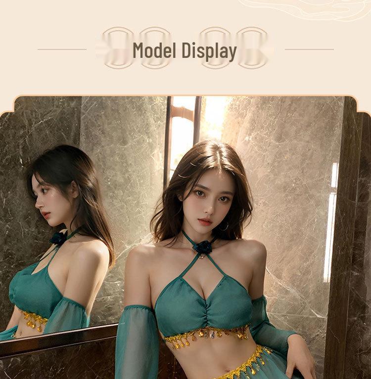 Fantasy Sexy Three-Point Split See-Through Hanfu Lingerie with Tassel Skirt