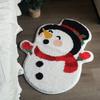 Christmas Tufting Snowman Bathroom Mat Soft Tufted Holiday Bedroom Carpet Bedside Rug Floor Non Slip Pad Aesthetic Home Decor