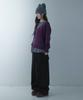 LOOXP Four-Button Logo Rivet Wide Balloon Long Pants Black