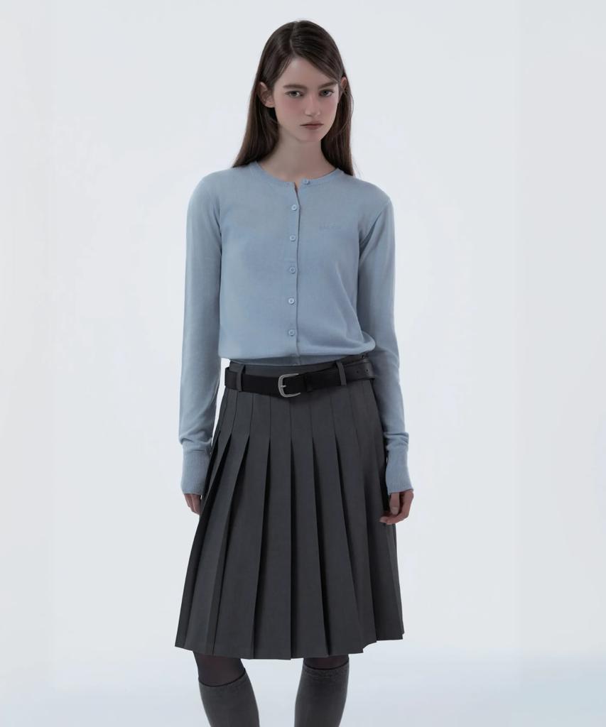 Mausolleum Jenn Pleated Midi Skirt - Gray