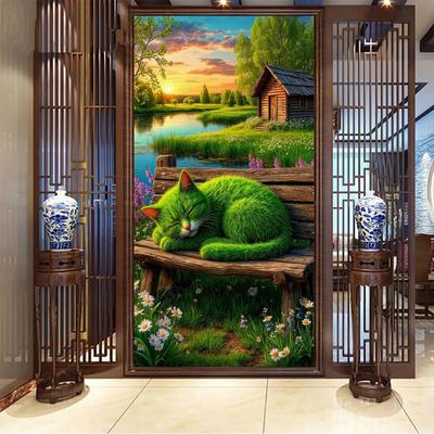 Sunset House Cat Sleeping Diamond Painting New Collection Large Size Animal Diy Full Square Round Drill Rhinestone Embroidery Mosaic Cross Stitch Kits