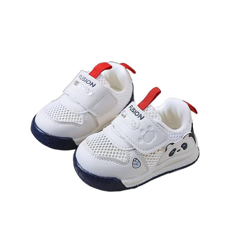 Toddler shoes hollow mesh breathable panda shoes summer new boys shoes soft sole baby shoes girl baby white shoes