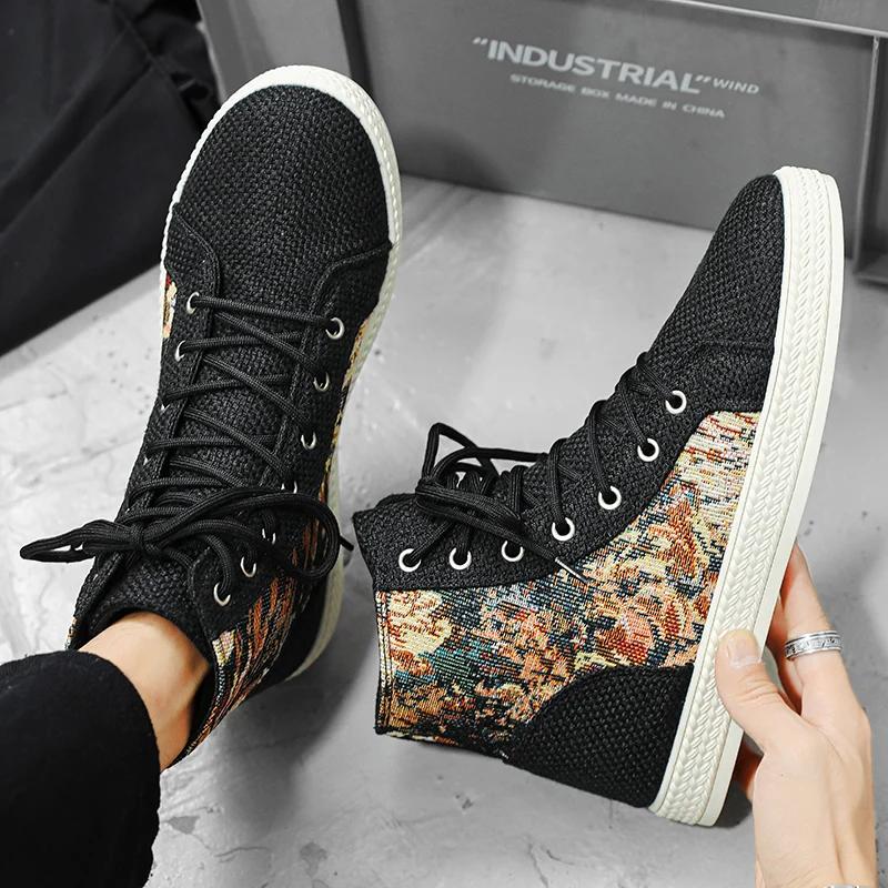Fashion Autumn Shoes for Men Sports High Tops Teenagers Outdoor Men's Sneakers Hard-wearing Mans Walking Casual Shoe Explosive Style