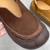 Johnature Vintage Handmade Genuine Leather Loafers Round Toe Thick Soled Cowhide Women's Slip-on Shoes