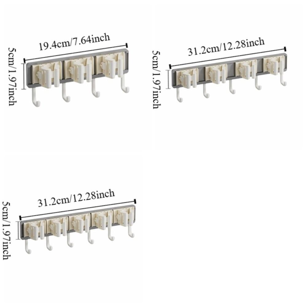 Clip Design Wall Mounted Mop Clip Plastic Broom Hook Mop Broom Organizer Rack  Household Storage