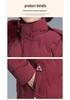 2025 Women's Stylish Hooded Mid-Length Winter Coat: Warm, Cotton-Padded Jacket for Middle-Aged and Elderly