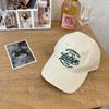 Retro Letter Embroidered Baseball Cap Women's Casual Versatile Face Small Outdoor Sunshade Sun Protection Soft Top Cap