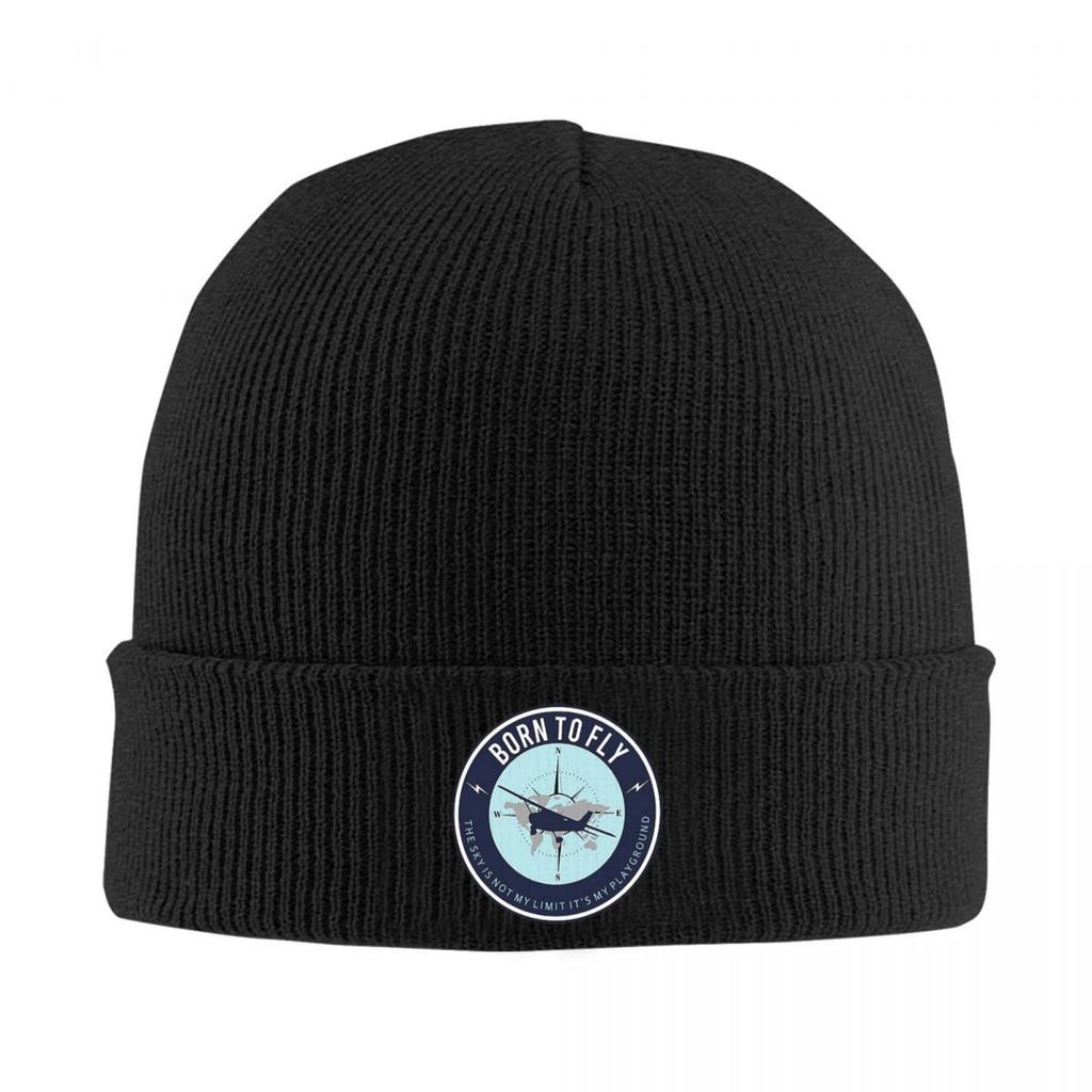 Born To Fly Flight Pilot Aviator Warm Knitted Cap Winter Knit Bonnet Hat Skullies Beanies Hip Hop Caps for Unisex